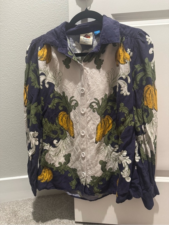 FARM Rio Tops - FARM Rio Navy, White & Yellow Floral-Print Button-Front Shirt